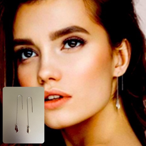 Queen Bee Boutique Jewelry - 🆕NIP: 925 Threader Earrings- Dual Triangle Dangle